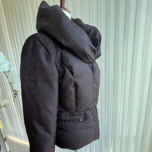 LAUNDRY by Shelli Segal Puffer Jacket - Size S | Oversized Collar | Espresso